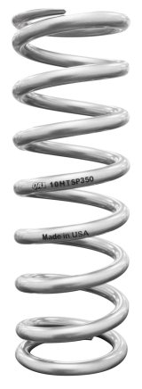 QA1 3-1/2in ID Tapered High Travel Pigtail Spring - 10in Length x 350lbs/in - Silver Powder Coated thumbnail 3