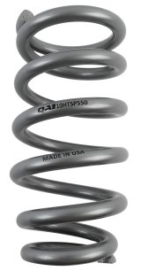QA1 3-1/2in ID Tapered High Travel Pigtail Spring - 10in Length x 550lbs/in - Silver Powder Coated thumbnail 2