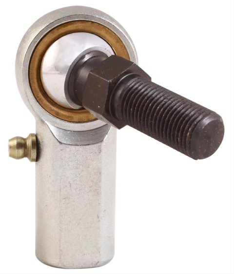 QA1 V Series 3-Pc Rod End - Female/Right Hand - 12mm Bore x M12x1.75 w/Stud & Zerk - Carbon Steel