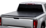 Access LOMAX Tri-Fold Cover 2022 Toyota Tundra 5Ft./6in. Bed w/ deck rail - Matte Black thumbnail 3