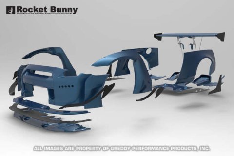 GReddy Rocket Bunny R35 V2 Front Canards (FRP) thumbnail 2