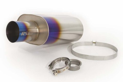 GReddy - Universal Titanium Oval Muffler 2.5in ID Muffler Inlet
