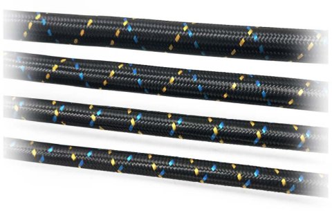 GReddy AN08 Reusable Hose Nylon Braided, Black/Gold/Blue thumbnail 1