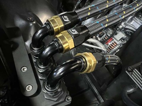 GReddy AN08 Reusable Hose Nylon Braided, Black/Gold/Blue thumbnail 3
