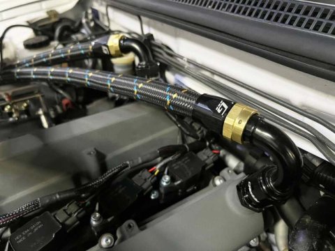 GReddy AN08 Reusable Hose Nylon Braided, Black/Gold/Blue thumbnail 4