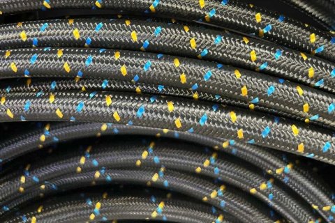 GReddy AN08 Reusable Hose Nylon Braided, Black/Gold/Blue thumbnail 6