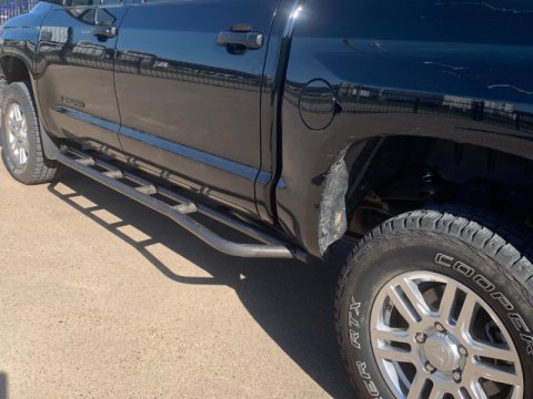 Cali Raised 2022 Toyota Tundra Rock Sliders - Hybrid/No Kick Out/PowderCoat Sf + No Fillerplates Fp