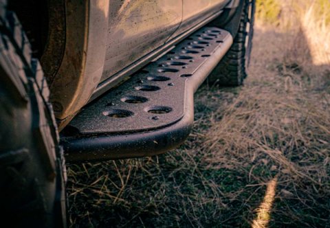 Cali Raised 05-23 Toyota Tacoma Step Ed Rock Sliders - Access Cab W/ No Kick Out/Yes BedLiner /Bed thumbnail 1