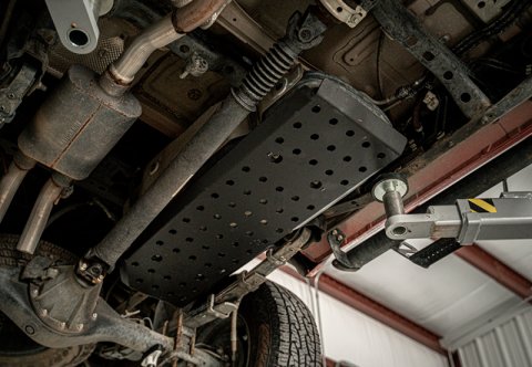 Cali Raised 05-23 Dcsb / Ac Toyota Tacoma Fuel Tank Skid Plate - Steel / Powder Coat thumbnail 1