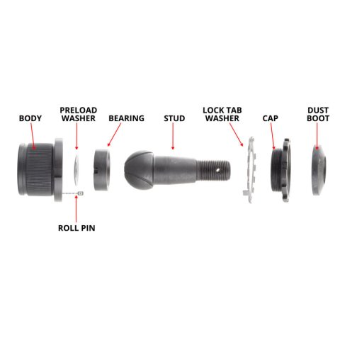 Synergy 03-13 Dodge Ram 1500/2500/3500 HD 4x4 Knurled Adjustable Ball Joint Kit thumbnail 7