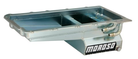 Moroso GM LS Swap (w/Rear Sump & Two -10An Fittings) Wet Sump 7qt 6in Angled Steel Oil Pan thumbnail 6