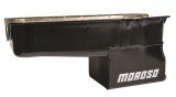 Moroso Pre-80 Chevrolet Small Block (w/Driver Side Dipstick) Wet Sump 7qt 9.5in Steel Oil Pan - Blk thumbnail 1