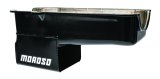 Moroso 80-85 Chevrolet SBC (w/Passenger Side Dipstick) Wet Sump 7qt 9.5in Steel Oil Pan - Black thumbnail 7