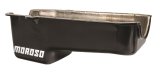 Moroso 80-85 Chevrolet Small Block (w/Pssngr Side Dipstick) Wet Sump 5qt 7.5in Steel Oil Pan - Black thumbnail 1