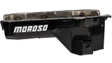 Moroso 80-85 Chevrolet SBC (w/Passenger Side Dipstick) Wet Sump 5.5qt 7.5in Steel Oil Pan - Black thumbnail 1