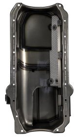 Moroso 80-85 Chevrolet SBC (w/Passenger Side Dipstick) Wet Sump 5.5qt 7.5in Steel Oil Pan - Black thumbnail 3