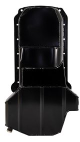 Moroso 80-85 Chevrolet SBC (w/Passenger Side Dipstick) Wet Sump 5.5qt 7.5in Steel Oil Pan - Black thumbnail 4