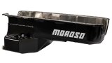 Moroso 80-85 Chevrolet SBC (w/Passenger Side Dipstick) Wet Sump 5.5qt 7.5in Steel Oil Pan - Black thumbnail 7