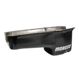 Moroso 80-85 Chevrolet SBC (w/Passenger Side Dipstick) Wet Sump 6qt 8.25in Steel Oil Pan - Blk thumbnail 7