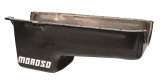 Moroso 1986+ Chevrolet SBC (w/Passenger Side Dipstick) Wet Sump 6qt 8.25in Steel Oil Pan - Black thumbnail 1