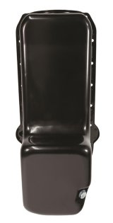 Moroso 1986+ Chevrolet SBC (w/Passenger Side Dipstick) Wet Sump 6qt 8.25in Steel Oil Pan - Black thumbnail 4