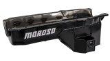 Moroso 86-Up Chevrolet SBC (w/Passenger Side Dipstick) Wet Sump 5.5qt 7.5in Steel Oil Pan - Black thumbnail 1