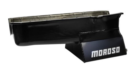 Moroso Pre-80 Chevrolet SBC (w/Driver Side Dipstick) Wet Sump 7qt 8.25in Steel Oil Pan - Black