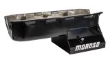 Moroso Pre-85 Chevrolet SBC (w/2 Piece Rear Main Seal) Wet Sump 7qt 8.25in Steel Oil Pan - Black thumbnail 1
