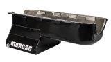 Moroso Pre-85 Chevrolet SBC (w/2 Piece Rear Main Seal) Wet Sump 7qt 8.25in Steel Oil Pan - Black thumbnail 2
