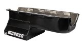 Moroso Pre-85 Chevrolet SBC (w/2 Piece Rear Main Seal) Wet Sump 7qt 8.25in Steel Oil Pan - Black thumbnail 8