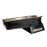 Moroso 80-85 Chevrolet SBC (w/Passenger Side Dipstick) Wet Sump 7qt 8.25in Steel Oil Pan - Black thumbnail 6