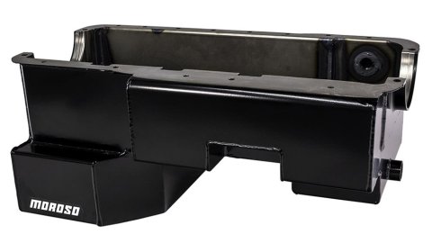 Moroso Ford 351W (w/Rear Sump & Billet End Seals) Power Pouch Wet Sump 7qt 9in Steel Oil Pan thumbnail 1