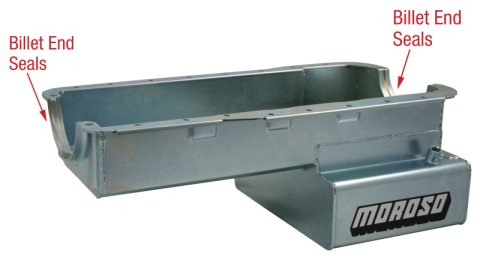 Moroso Ford 289-302 (w/Front Sump) Road Race Baffled Wet Sump 7qt 8in Steel Oil Pan thumbnail 2