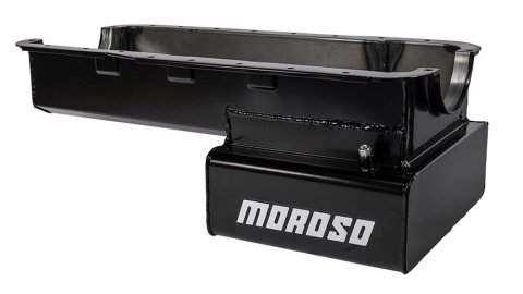 Moroso Ford 351W (w/Front Sump & Billet End Seals) Road Race Baffled Wet Sump 7qt 8in Steel Oil Pan thumbnail 1