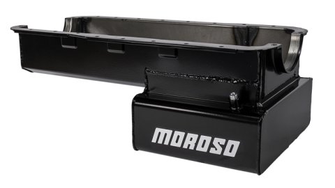 Moroso Ford 351W (w/Front Sump & Billet End Seals) Road Race Baffled Wet Sump 7qt 8in Steel Oil Pan thumbnail 6