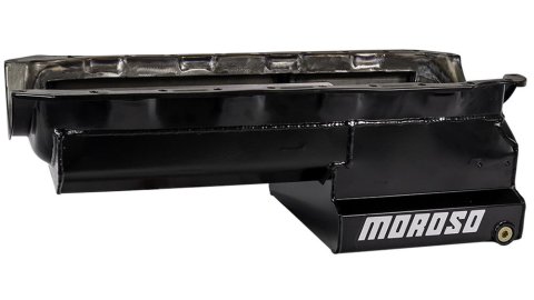 Moroso Chevrolet Big Block Mark IV Drag Race Baffled Power Pouch Wet Sump 6-7qt 8in Steel Oil Pan