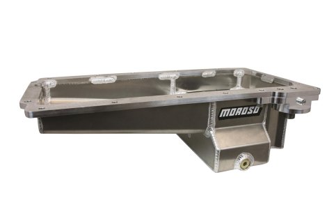 Moroso GM LS Swap (w/Spin-On Oil Filter Adapter) Road Race Baffled Wet Sump 7qt 6in Aluminum Oil Pan thumbnail 2