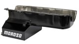 Moroso Pre-85 Chevrolet Small Block (w/Passenger Side Dipstick) Wet Sump 7qt 8in Steel Oil Pan - Blk thumbnail 1