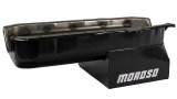 Moroso Pre-85 Chevrolet Small Block (w/Passenger Side Dipstick) Wet Sump 7qt 8in Steel Oil Pan - Blk thumbnail 6