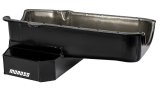 Moroso Pre-80 Chevrolet SBC (w/Driver Side Dipstick) Wet Sump 7qt 7.5in Steel Oil Pan - Black thumbnail 1