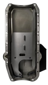 Moroso Pre-80 Chevrolet SBC (w/Driver Side Dipstick) Wet Sump 7qt 7.5in Steel Oil Pan - Black thumbnail 5