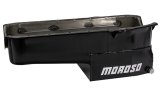 Moroso Pre-80 Chevrolet SBC (w/Driver Side Dipstick) Wet Sump 7qt 7.5in Steel Oil Pan - Black thumbnail 7
