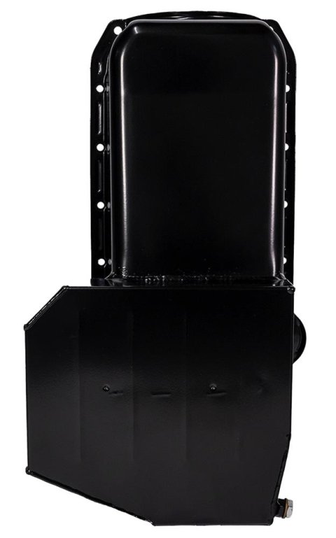 Moroso 80-85 Chevrolet SBC(w/Passenger Side Dipstick) Wet Sump 7qt 7.5in Steel Oil Pan - Black thumbnail 4