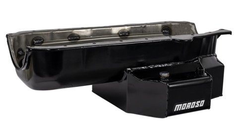 Moroso Pre-85 Chevrolet Small Block (w/Passenger Side Dipstick) Wet Sump 7qt 7-1/8in Steel Oil Pan