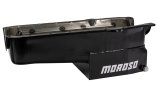 Moroso 86-Up Chevrolet Small Block (w/1 Pc Rear Main Seal) Wet Sump 7qt 7.5in Steel Oil Pan - Black thumbnail 7
