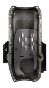 Moroso 80-85 Chevy SBC/Dart (w/2 Pc Seal/Low Clearance) Wet Sump 7qt 7in Steel Oil Pan - Black thumbnail 9