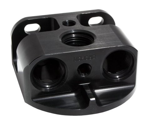 Moroso Oil Filter Adapter - Remote Mount - Front Port - 13/16in-16 & 3/4in-16 22mm Thread thumbnail 3