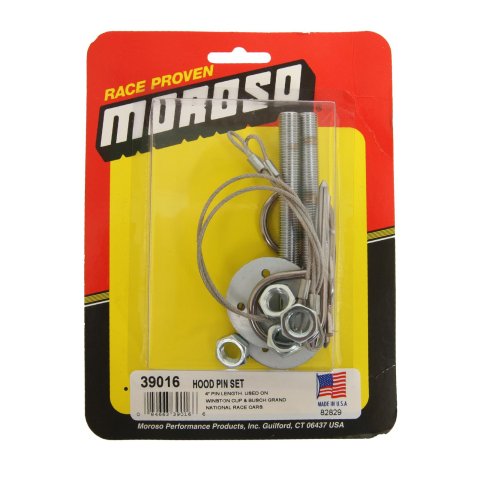 Moroso Oval Track Hood Pin Set - 3/8in Diameter - 4in Pin - Steel - 2 Pack thumbnail 1