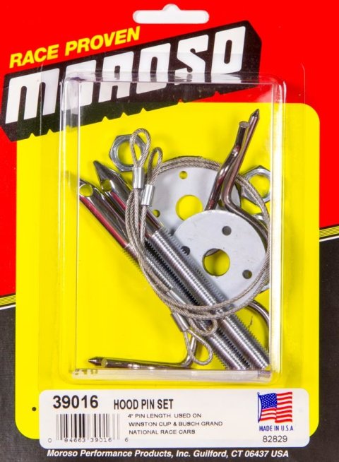 Moroso Oval Track Hood Pin Set - 3/8in Diameter - 4in Pin - Steel - 2 Pack thumbnail 3