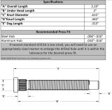 Moroso Press-In Wheel Studs - 1/2in x 3in - 5 Pack thumbnail 4